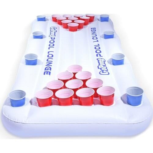 High Quality 28 Cup Hole Floating Water Table Tennis Inflatable Mat with Social Floating Pad Pool Air Mattress Adults Game Toys