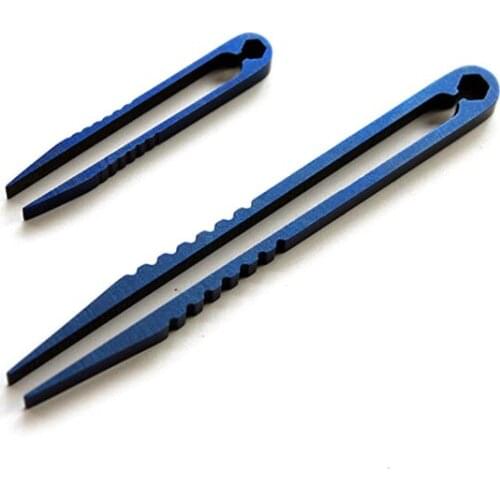 1PC Large Small Sizes Blue Titanium Alloy Tweezers Outdoor Travel EDC Small Tools EDC Multi Tools Accessories Tools Equipment