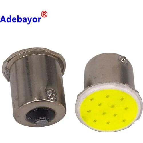 10x 1156 p21w BA15S COB 12 LED Car Auto Trunk Interior Chips RV Trailer Rear Turn Signal Lights Bulb Lamp car accessories White