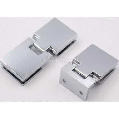 2PCS Cabinet Wall to Glass/ Cupboard Glass to Glass Door Hinges Pivot Clamp Fit 5-8mm Thickness Glass Hinge Clip GF35