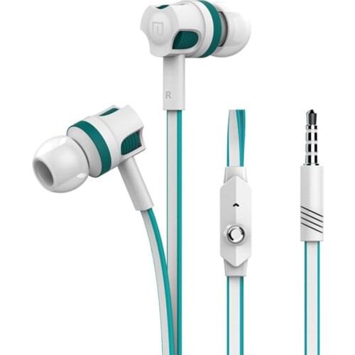 3.5mm In Ear Headset Noodle Cable Earphone With Microphone Gaming Stereo Earphones For Mobile Phone Samsung LG Huawei