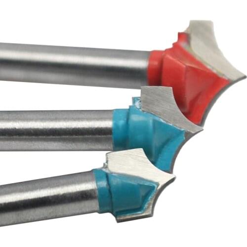 3pcs 6*10/12/18mm Carbide Wood Making Router End Mill CNC Engraving V Groove Bit Milling Tools on Cutting Carving Hard Wood, PVC
