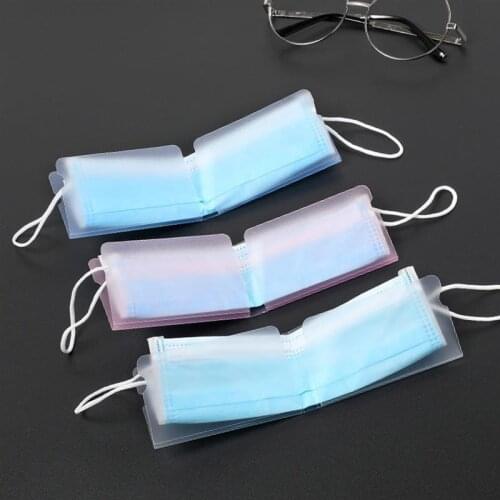 5pcs Disposable Face Mask Storage Case Mini Mask Clips Foldable Mask Holder Clip Face Mask Storage Container Organizer