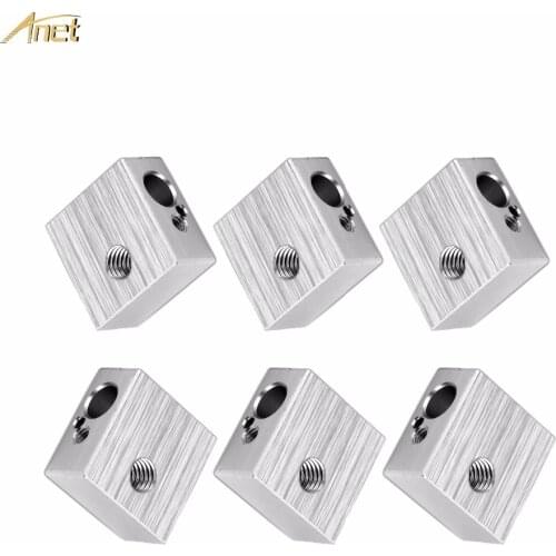 Anet 3d printer parts Aluminum Heater Block 20*20 *10mm for MK7 MK8 Extruder RepRap prusa i3 DIY for Anet 3D Printer Hot End