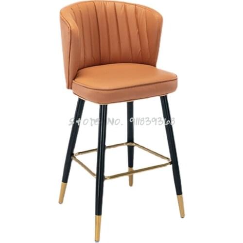 Bar Chair Light Luxury High Stool Simple Island Desk High Chair Bar Stool Household Cashier Front Desk Chair Special 55cm
