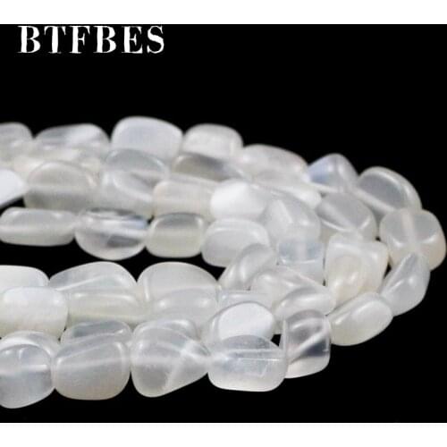 BTFBES White Moonlight Smooth Irregular Gravel Natural Stone 4~7mm Scattered beads for Jewelry bracelets making DIY