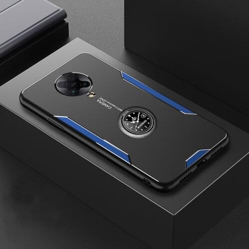 For Xiaomi POCO X3 NFC Case Luxury Hard matte with stand ring Shockproof protective Back Cover Case for Xiaomi POCO F2 X3 Pro
