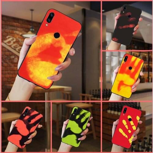 Thermal Heat Induction pattern Phone Case For Xiaomi Redmi note 7 8 9 t k30 max3 9 s 10 pro lite Anti-fall protective funda