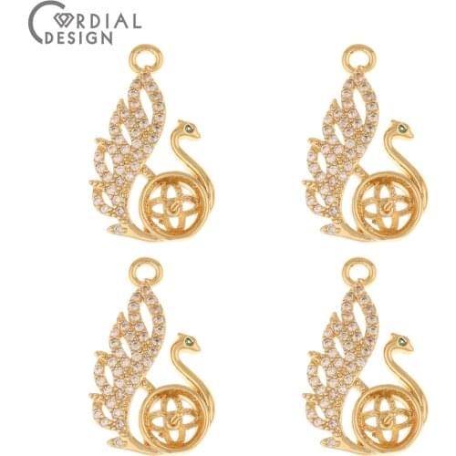 Cordial Design 30Pcs 13*23MM Jewelry Accessories/CZ Pendant For Necklace/Blank Tray/Hand Made/DIY/Jewelry Findings & Components