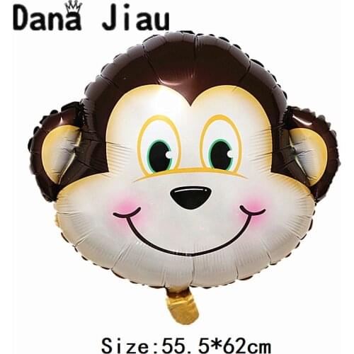 DanaJiau Monkey Animal Air Helium Balloon Kids toy Birthday Party Decor Zoo Theme Tiger Lion Zebra Giraffe Cow Supplies