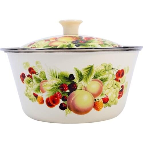 Enamel Basin Thickened with Cover Nostalgic Old-Fashioned Household Kitchen Lark Bowl Dumplings Seasoning Cylinder Traditional