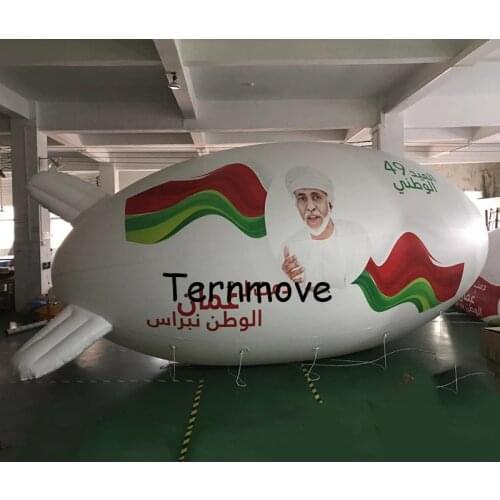 Grand openning inflatable helium blimp inflatable helium balloon in sky for advertising flying Helium Blimp Airship Zeppelin