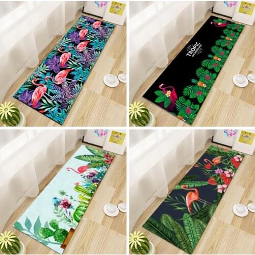 Nordic Ins Flamingo Kitchen Rug Anti-Fatigue Floor Mat Kitchen Mat Entrance Hallway Doormat Anti-Slip Kitchen Carpet Rug