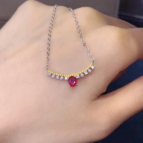 New Fashion The Best Gift for Your loved wife Natural Real Ruby necklace pendant S925 sterling silver Natural real ruby Pendant