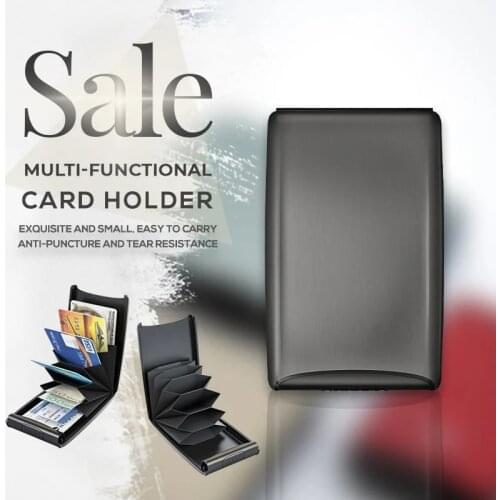 Metal Credit Business Mini Card Wallet 2021 Man Women Secure RFID Deposit and Withdrawal Wallet Card Holder Dropshipping