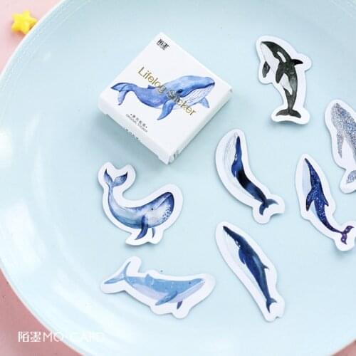 45 pcs/pack Surprising Whale Label Stickers Decorative Stationery Stickers Scrapbooking DIY Diary Album Stick Label TZ117