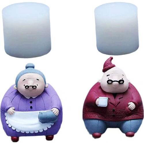 New Silicone Candle Mold Grandpa and Grandma Character Modeling Candle Mold Home Candle Making Supplies DIY Candle Making Mold