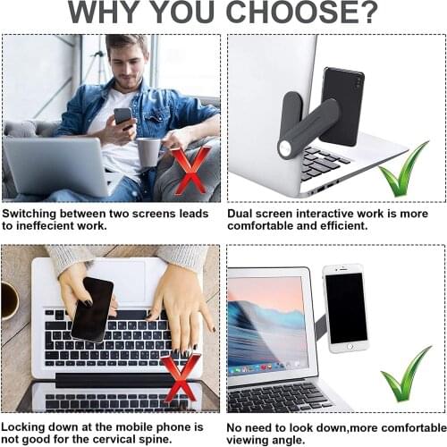 2021 new multifunctional extended mobile phone laptop holder magnetic foldable universal screen side plastic design