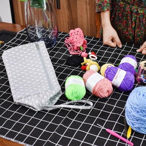 New Crochet Thread Hooks Yarn Storage Bag Sewing Kit Holder Knitting Needles Tote Crocheting Organizer