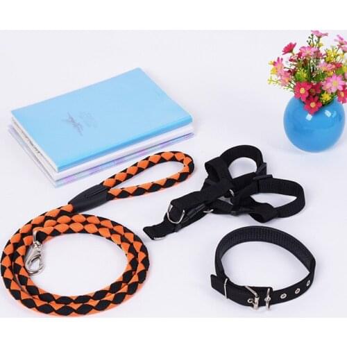Portable Walking Dog Harness Vest Leash Striped Traction Rope Anti-bite Small Pet Dog Chest Strap Pet Supplies