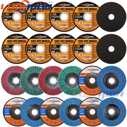 22Pcs 4.5Inch Resin Cutting Disc Flap Grinding Wheels Polishing wheel Grinding Set for cleaning polishing Cutting