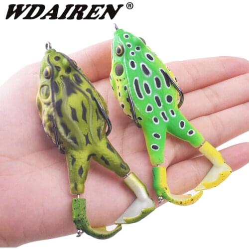 1Pcs Double Propeller Frog Soft Rubber Baits 90mm 13.5g Topwater Jigging Wobbler Fishing Lure Bass Artificial Frog Bait Tackle