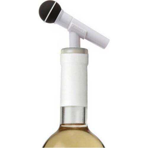 Silicone Vacuum Wine Bottle Stopper Stop Sealer Beer Beverage Wine Cork Plug Microphone Shape Barware Party Bar Tools Leak Free