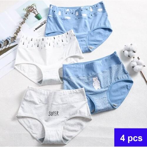 4pcs/Lot Girls Cotton Panties Seamless Comfortable Briefs Soft Breathable Underwear Sweet Design Lingerie Underpants