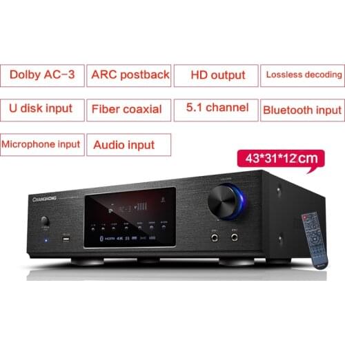 900W 220V audio high power amplifier HiFi 5.1 Bluetooth home theater fever KTV amplifier karaoke Dolby AC-3 lossless decoding