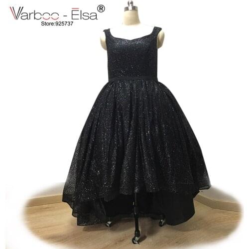 VARBOO_ELSA Sexy Sleeveless Evening Prom Dresses Ross Gold Bling Bling Evening Dress High Low Black Prom Dress vestido de novia
