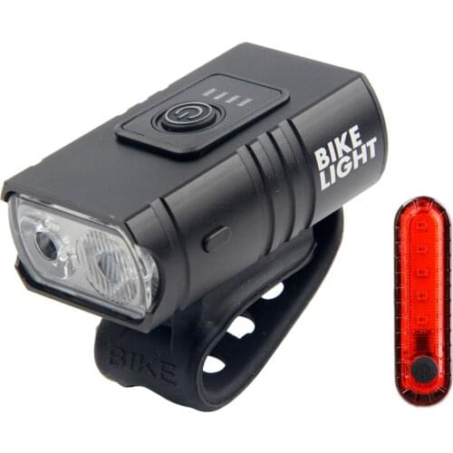 Bike Bicycle Light Smart Headlight Battery USB T6 LED Rechargeable Waterproof Handlebar Frame Lamp Flashlight High Luminosity