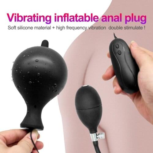 Vibration Silicone Expand Inflatable Anal Plug Big Huge Dildo Vagina Masturbator Adults Anal Sex Toys For Women Men Gay