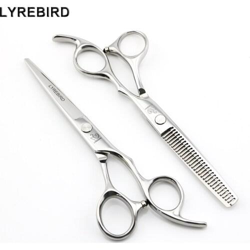 Japan Hair Scissors Silvery 5.5 INCH 6 INCH Hair shears Barber scissors Very Sharp Wholesale Lyrebird 5SETS/LOT NEW