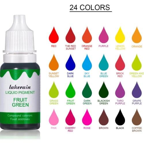 Brand 10ml Liquid Pigment for Lip Gloss Color Pigment Dyeing Colorant Water Oil Double Use Lipglos Diy Soap Slime Candle Bake