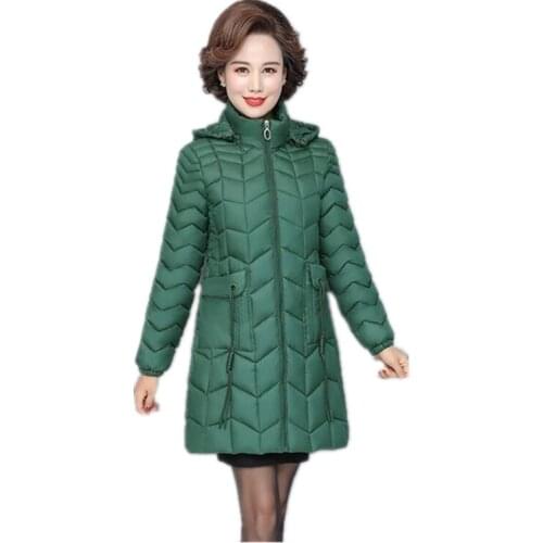 Winter women long Parkas coat Fashion Slim thicken warm padded jackets coat Female solid long hooded outwear snow jacket