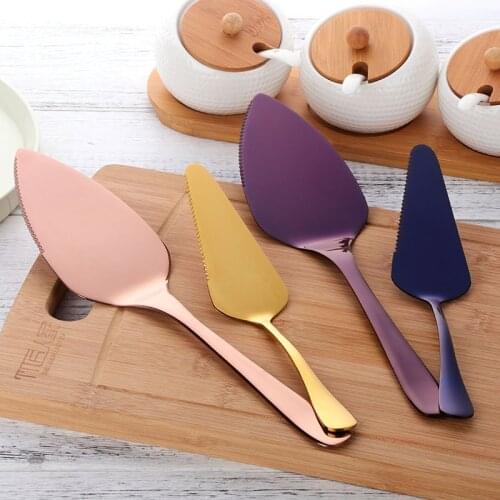 Stainless Steel Golden Cutlery Wedding Cake Shovel Server Gold Bread Knife Dessert Muffin Birthday Party Pizza Western Knives