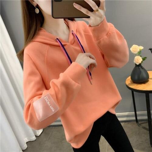 19639 (5 outside aisle number 23) affixed cloth letters make cotton hooded fleece female 50