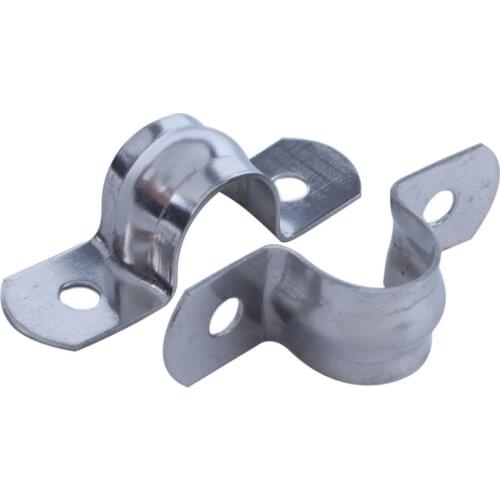 20pcs stainless steel 2-Hole Rigid Pipe Straps Clip Clamp for 12mm Dia Tube