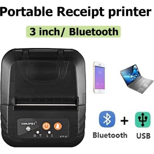 GOOJPRT 3 Inch Thermal Receipt Printer USB And Bluetooth Interface Wireless Connected With Phone & Computer POS Bill Printer
