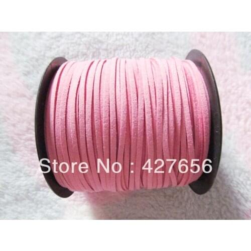 3mm Wide Pink Korea Faux Suede Fabric Leather Cord String Rope,Premium Cashmere Suede,Necklace and Bracelet Cord,DIY Accessory