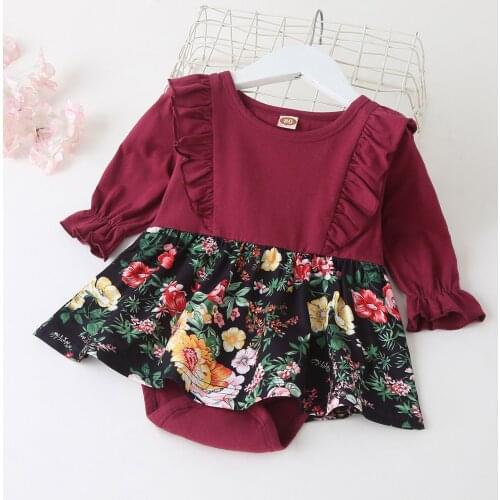 4# Newborn Infant Kids Baby Girls Floral Romper Jumpsuit Outfit Playsuit Clothes Cute Jumpsuit Baby Clothes Cotton Outfits