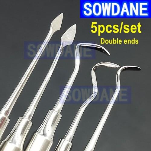 5pcs/set Double Ends Dental Sinus Lift Lifting Tool Dental Lift Elevator Instrument Stainless Steel