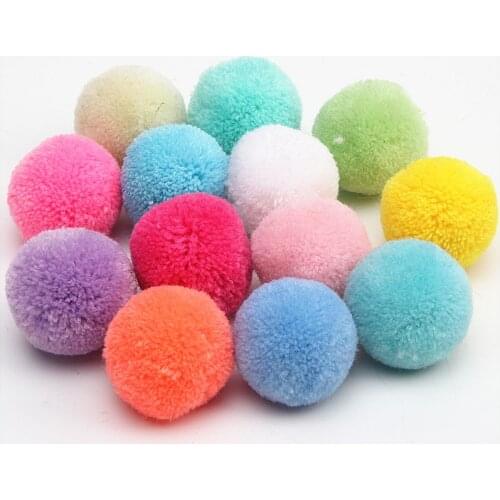 50pcs 30mm Fluffy Pom Poms Pompons Balls Cloth DIY Craft Making Handmade Project Decor Sewing Supplies Jewelry Finding