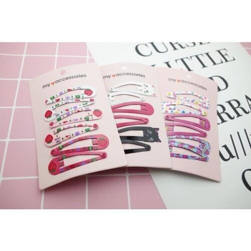 500set 6Ppcs/set Cartoon Metal Printing Colour Animal Baby BB Clips Girls Hairpins Hair Clip