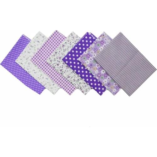 7 Prints Assorted Pre-Cut 50CM*50CM "Purple" series cotton fabric fat quarter bundle patchwork cotton quilting fabric Tilda