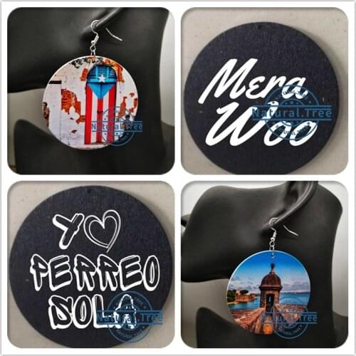 Free shipping! newest Puerto Rico wooden earrings