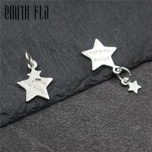 Emith Fla 100% 925 Sterling Silver Stars Charm Fit European Bracelet Authentic DIY Pendant Jewelry Accessories