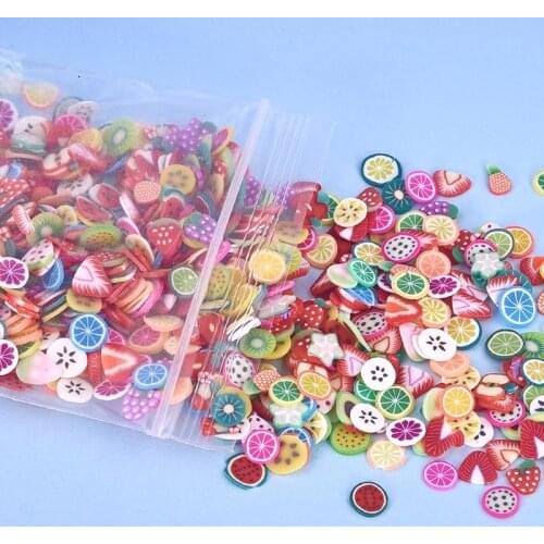 1000pcs/pack Mixed Fruit Slice Resin Filler Animal Flower Soft Clay Slime Nail Art Resin Epoxy Mold Filler for DIY Craft Making