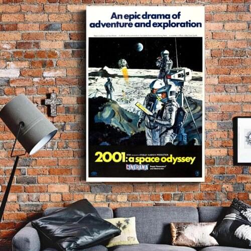 Customized Printed 2001: A Space Odyssey (1968) vintage Poster Canvas cloth Wall Art Paintings For Room Decor