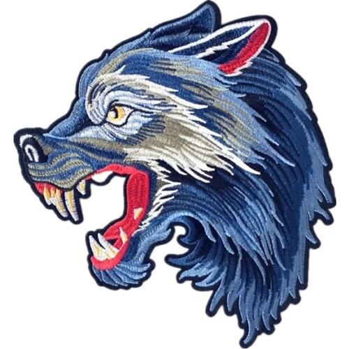 Creative Wolf Patch Beautiful IRON ON LARGE badge emblem Motif Applique Cloth iron on can be customized with your own logo